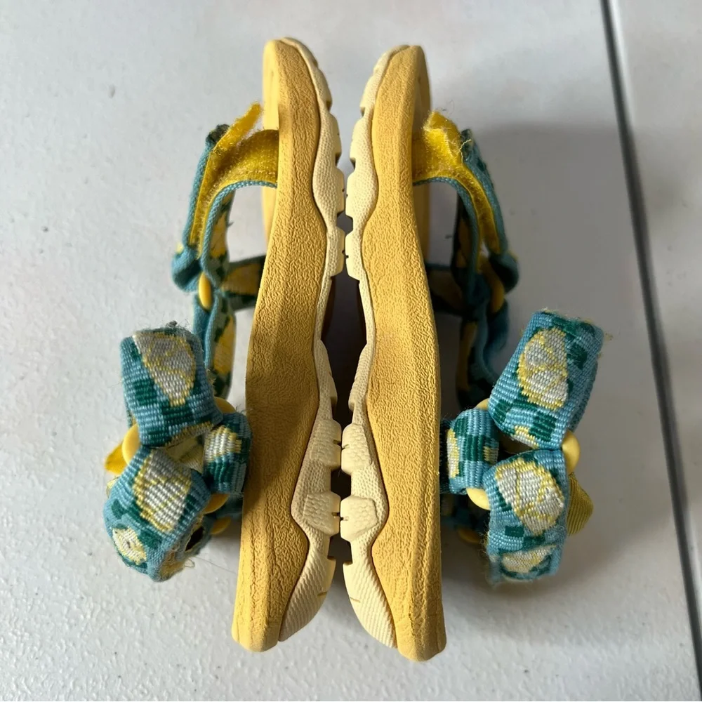 Teva Kids Yellow and Teal Floral Strap Sandals